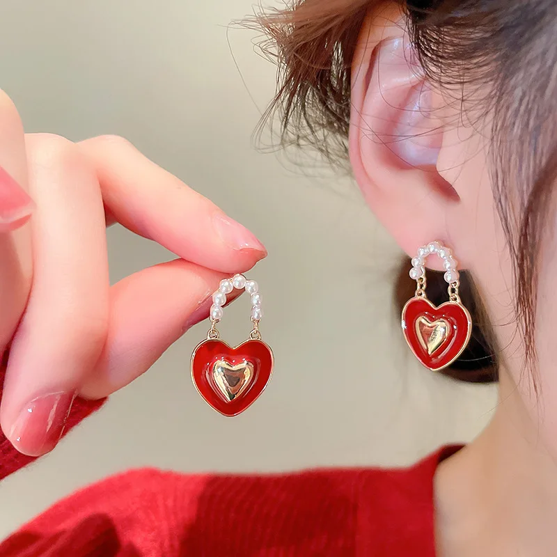 

Korean Style Crystal Flower Stud Earrings For Women Sweet Flower Imitation Pearl Zircon Rhinestone Earring Party Jewelry Gifts