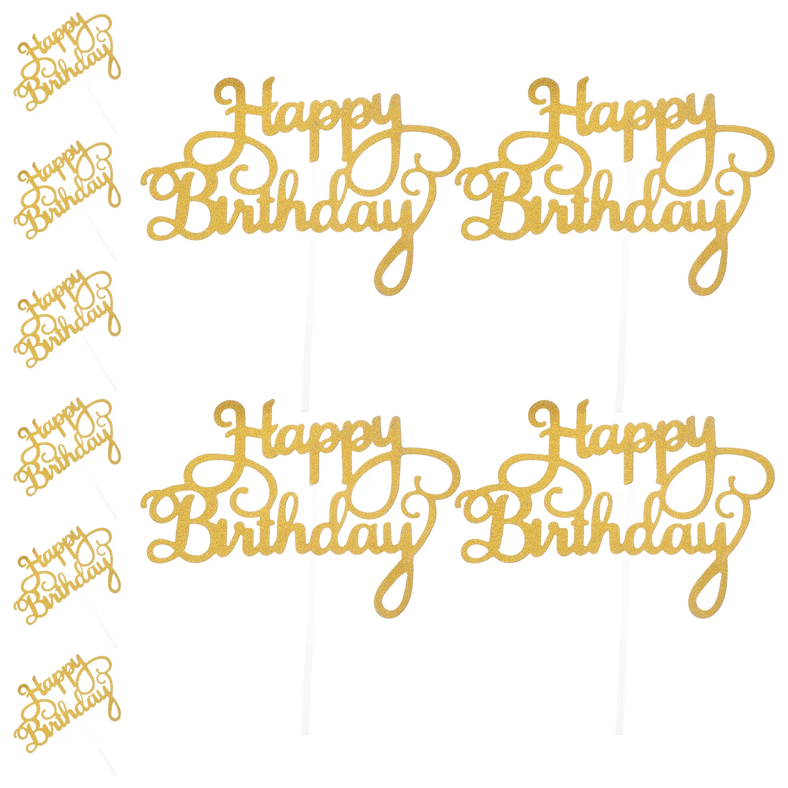 

10 Pcs Cake Inserts Cupcake Topper Decor Venue Setting Props Cute Plug Picks Paper Birthday Toppers