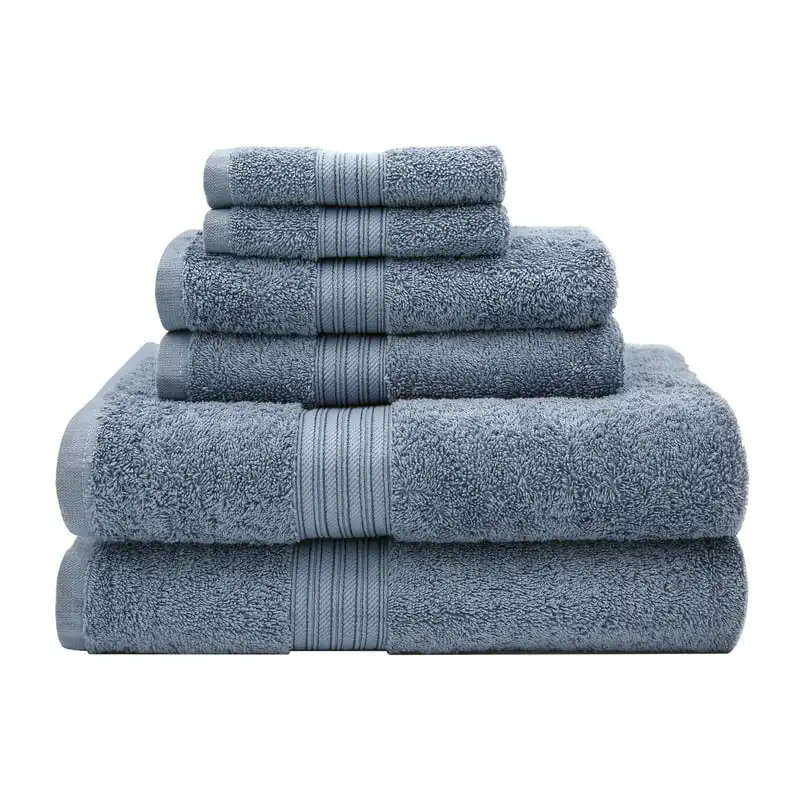 

6 Piece Cotton Bath Towel Set, SerenityBlue