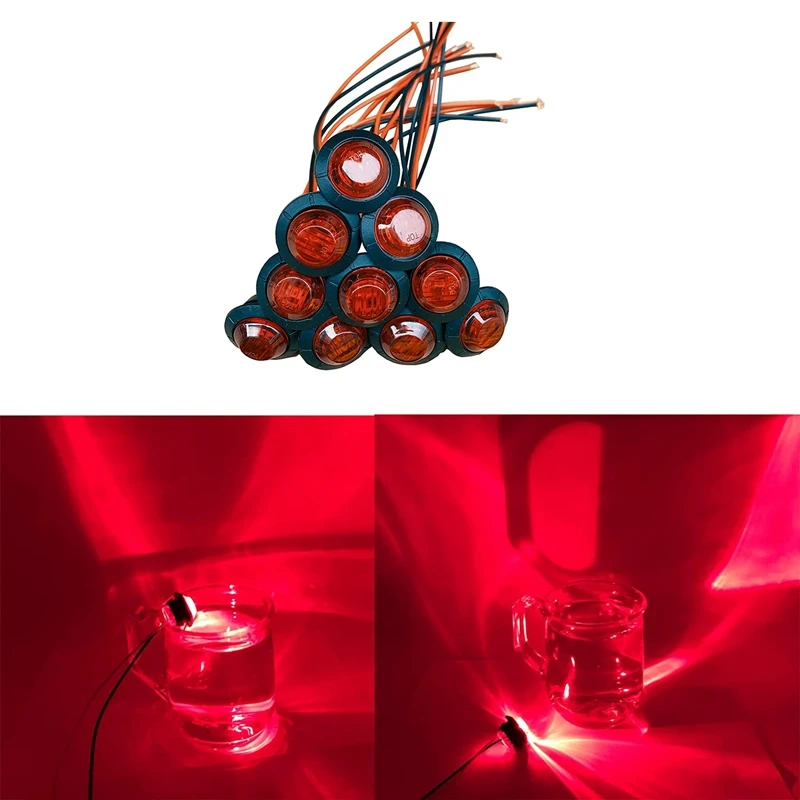 

50Pc Of 3/4 Inch Mini Small Round LED Side Marker Indicator Turn Signal Light Clearance Lamp Truck Trailer Bus Marine