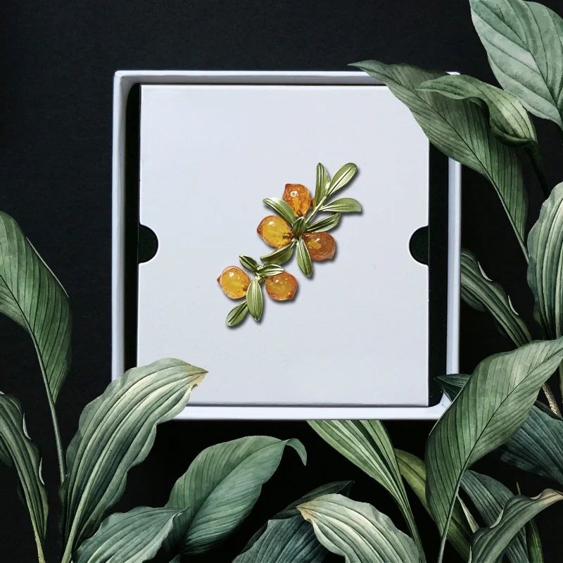 Женская Брошь из бамбука винтажная эмалированная брошь зеленого цвета с цветком