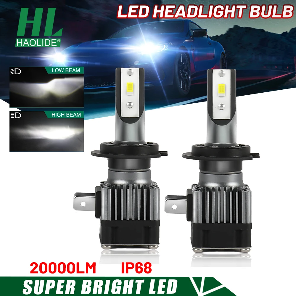 

HAOLIDE H7 Led Car Headlight Bulbs H1 H3 H4 H11 9005 HB3 9006 HB4 6000K White 12V 24V Car Lights Auto Lamp Bulb Turbo Fog Light