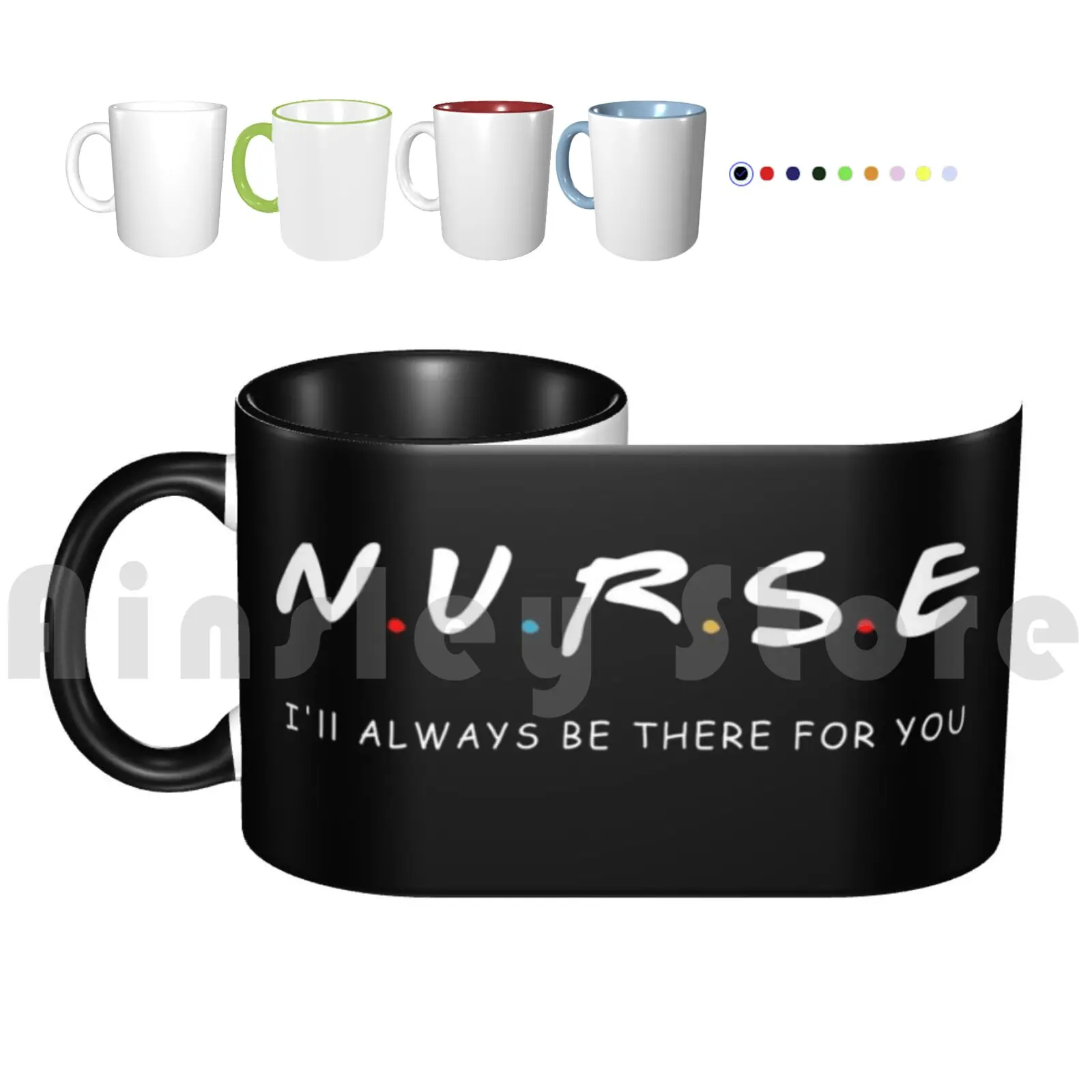 

Медсестра, я всегда буду там для вас, модные кружки 1089, Женская медсестра, черная, моющаяся, ручная работа