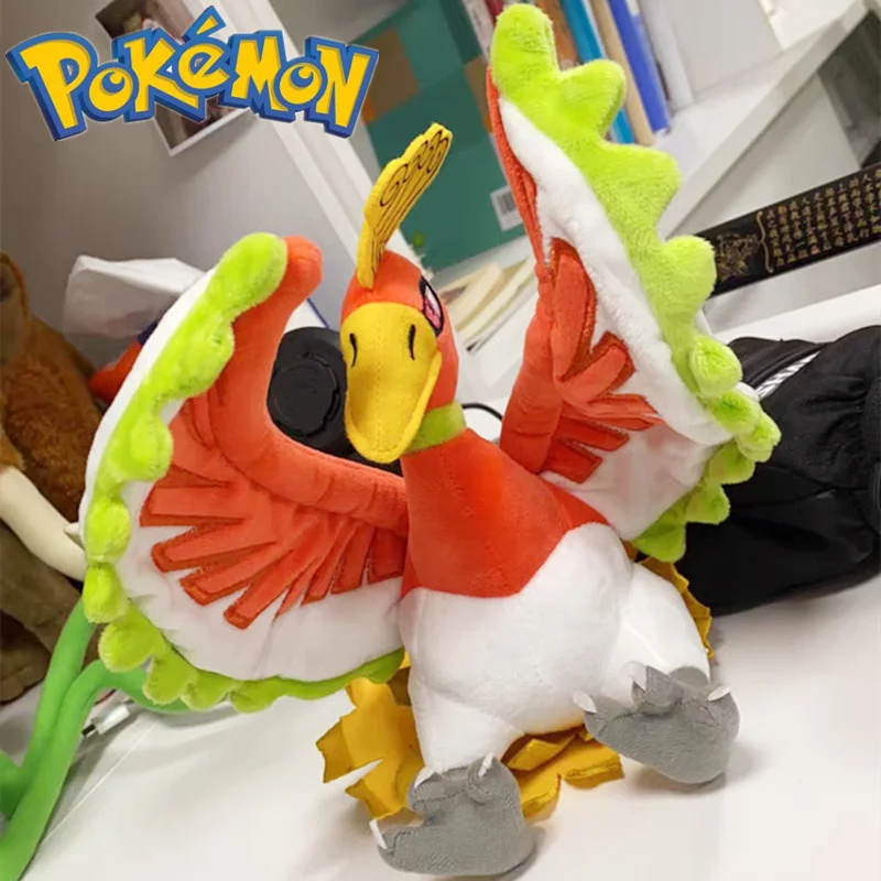 

25cm New Pokemon Legendary Bird Pok É Mon Ho Oh Plus Toy Soft Stuffed Animals Doll Throw Pillow Room Decoration Children's Gift