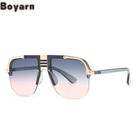 boyarn eyewear flat top large frame sunglasses modern charm fashion street sunglasses ins style women