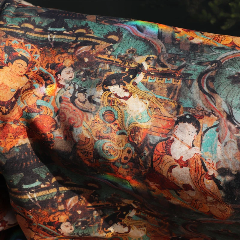 

Dunhuang mural high quality natural pure ramie linen dress DIY sewing fabric