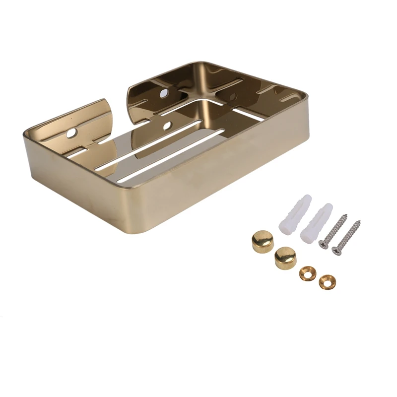 

Bathroom Soap Dish Storage Holder Nail Wall Mounted Soap Box Basket Square Rack Soap Case