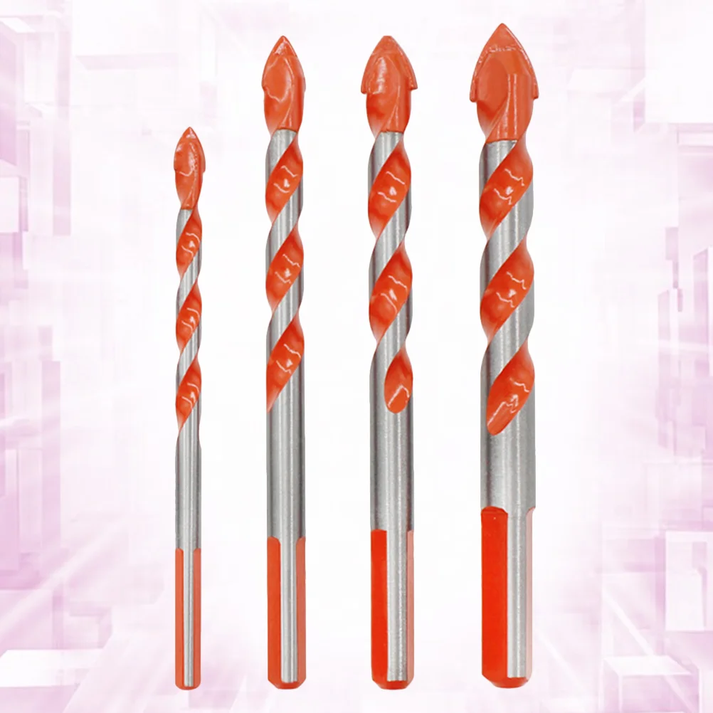 

4pcs Triangle Head Drill Bits Handle Hole Opener Durable Drilling Tool Iron Wall Reamer for DIY Ceramic Glass Wall Tile