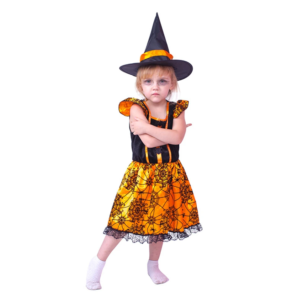 

Halloween Girls Witch Dress Carnival Party Toddler Kids Bat Costume Infant Vampirina Dress Up Children Vampire Pumpkin Clothing