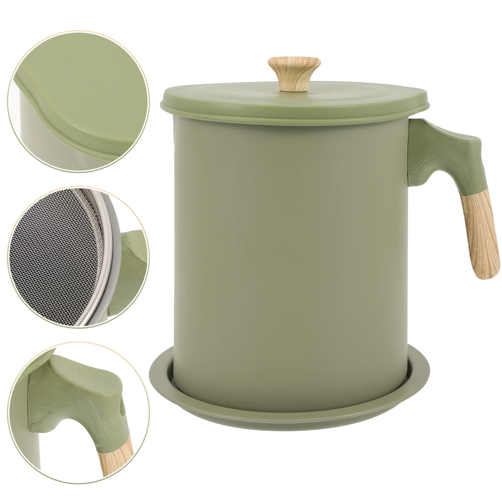 

Oil Grease Container Strainer Pot Storage Cooking Can Kitchen Fat Canister Bacon Keeper Lid Holder Bin Filter Jar Mesh Dripping