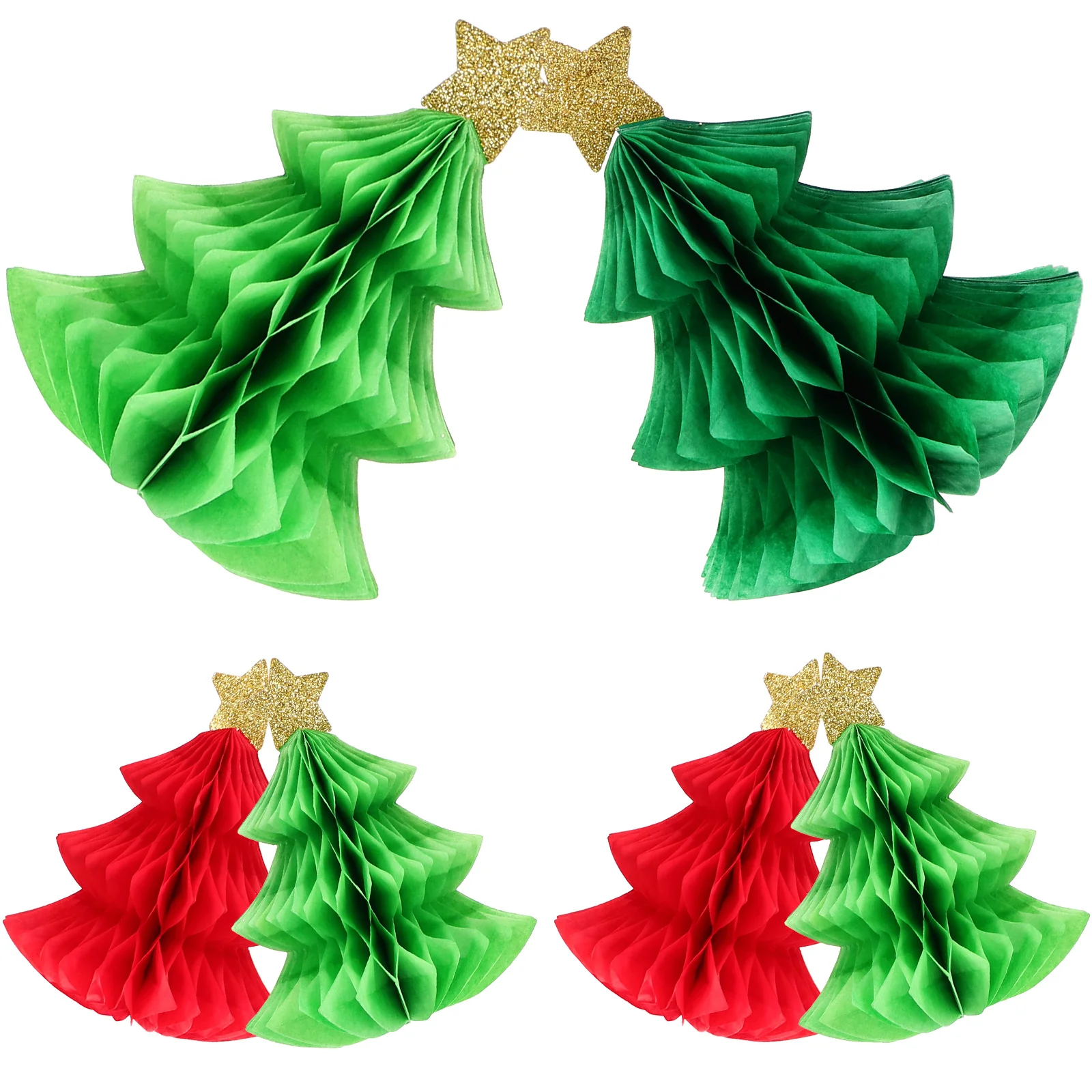 

6 шт., декоративные сотовые бумажные украшения для ёлки