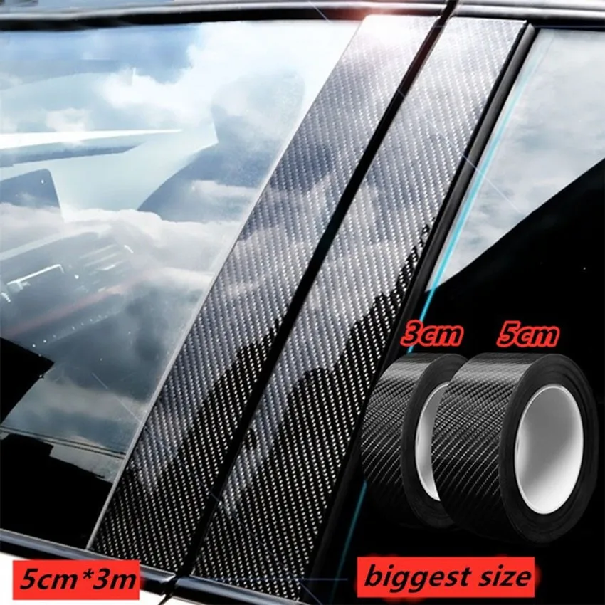 

Carbon Fiber Car Sticker DIY Paste Protector Strip Auto Door Sill Side Mirror Anti Scratch Tape Waterproof Protection Film