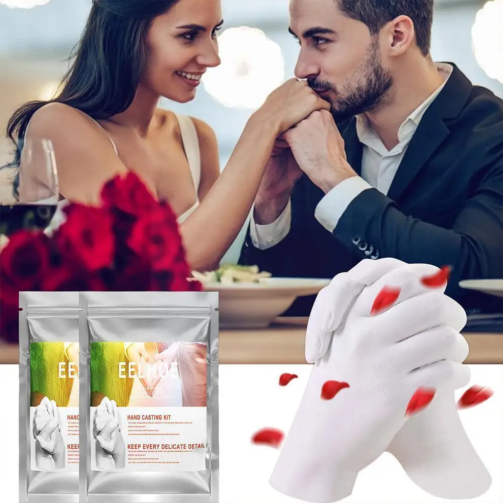 

3D Hands Mold Casting 50g Kit Clone Powder Model Powder Couple Hand Model Day Baby Print DIY Valentine's Foot Model 3D Hand O9Y5