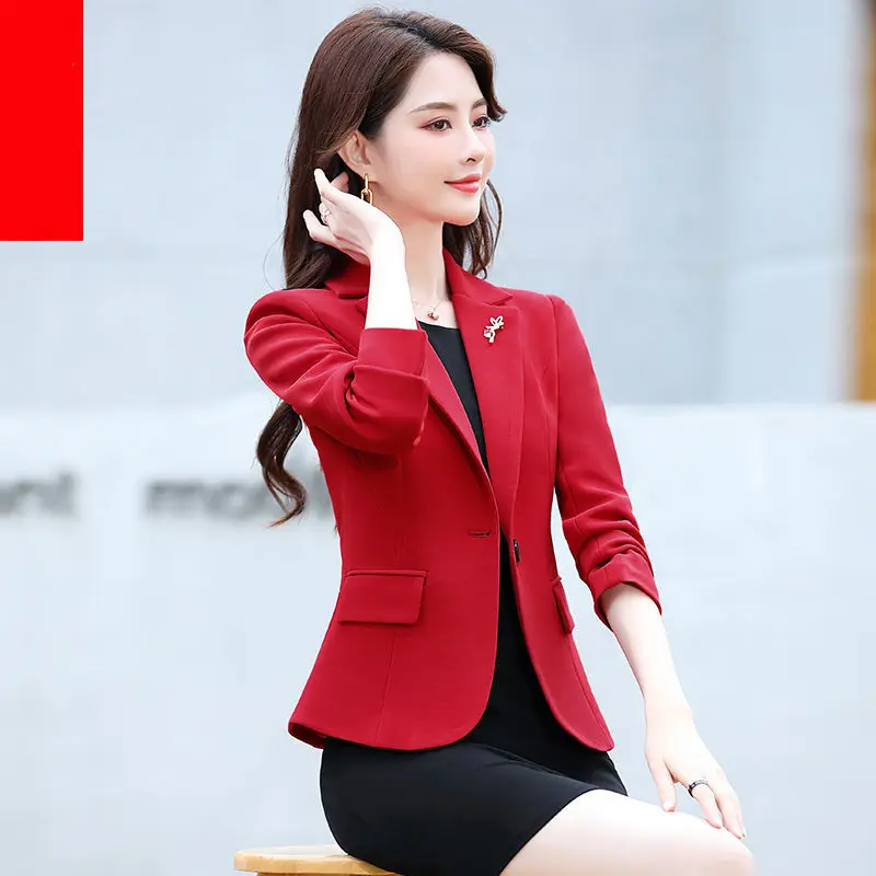 Spring and autumn small suit jacket women's short style fall 2023 new slim long sleeve temperament