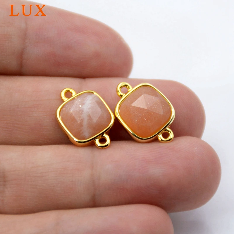 Natural sun камень разъем граненый площади драгоценного камня подвески милые