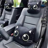 cute cartoon cat car neck pillow headrest car travel cushion cat head seatbelt shoulder pads covers neck headrest pillow
