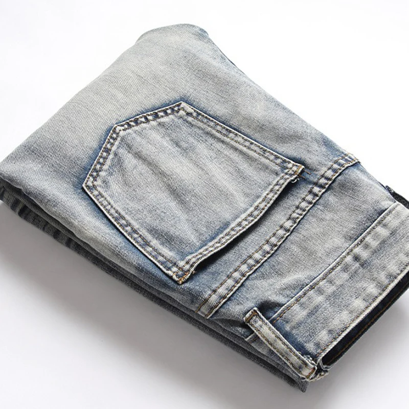 2024 Новые мужские рваные джинсы повседневные прямые брюки в стиле хип-хоп Hombre
