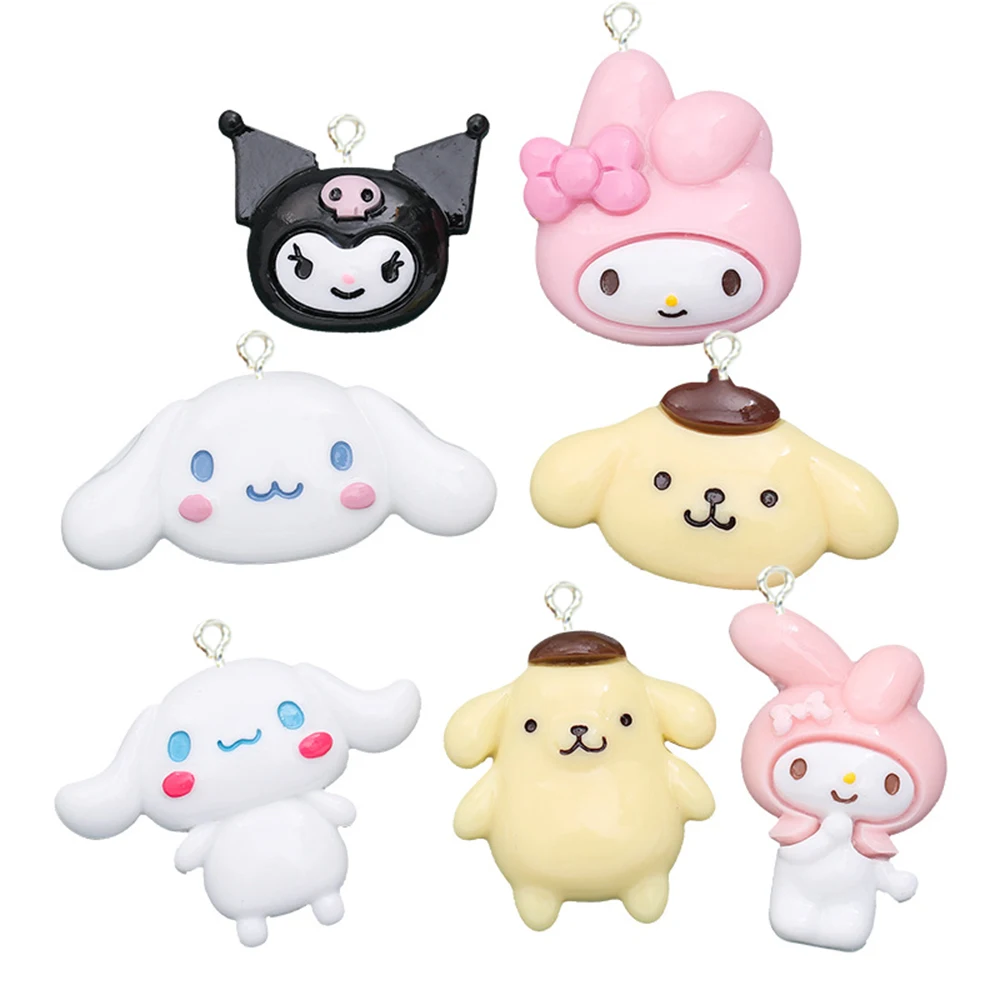 

10Pcs/Lot Kawaii Big Eared Dog Resin Charm Cartoon Rabbit Pendant DIY Earrings Dangle Keychain Jewelry Making Accessories Gift