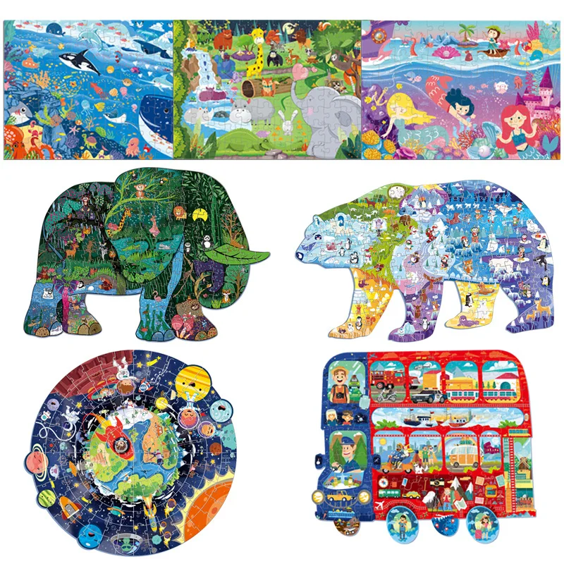 

Jigsaw Puzzle Early Education Puzzle Toys Kindergarten Bulk Cartoon Paper Family Games Home Decoration Gift for Children Adult