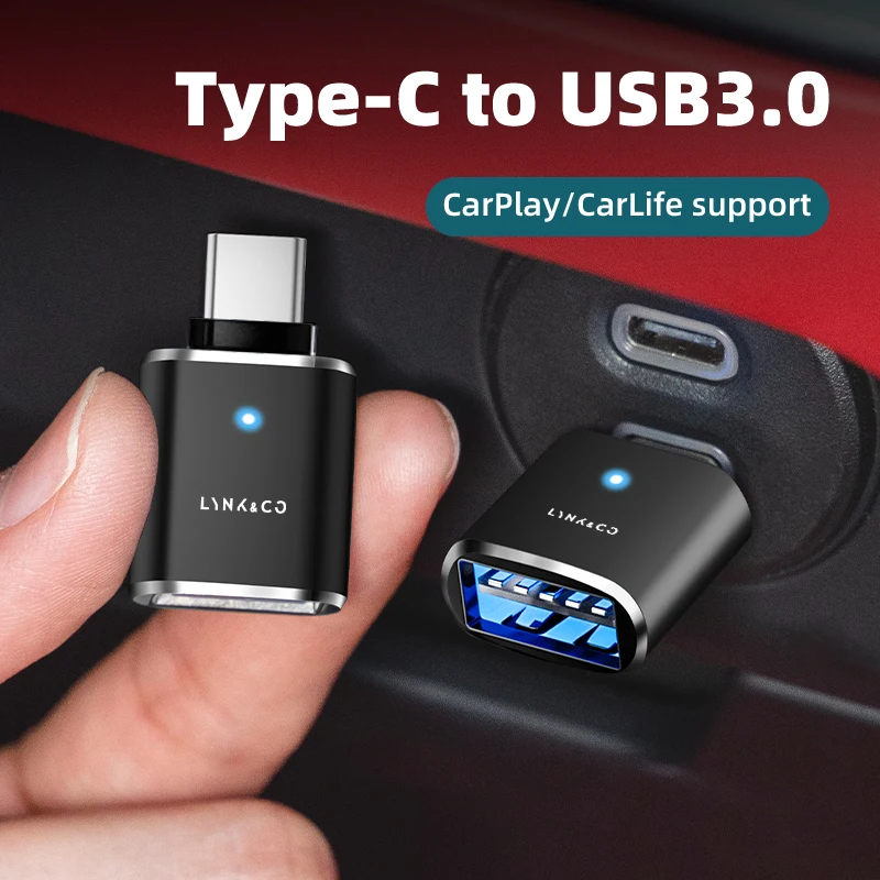 Автомобильные адаптеры освещения Type-C к USB 3.0 для LYNK &amp CO 06 03 05 08 09 01 02 Hatchback BX11 EX11 ZERO
