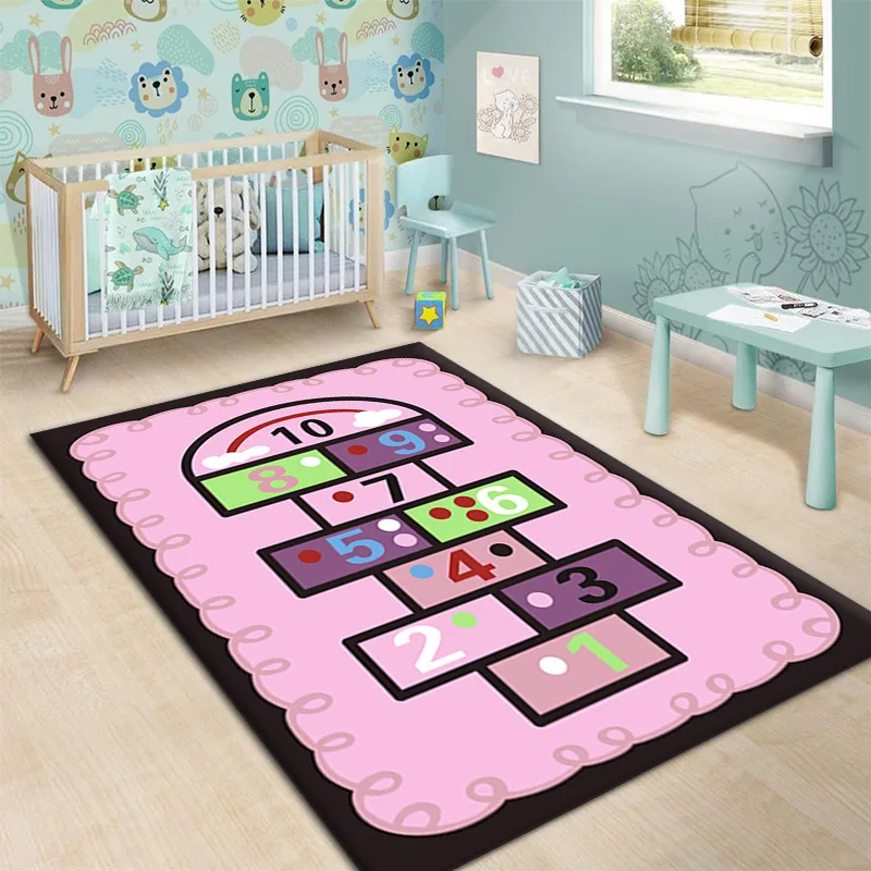 

Hopscotch Game Carpet Bedroom Full Carpet Children's Room Crawling Carpet Living Room Sofa Floor Mat Room Decoration Teenager