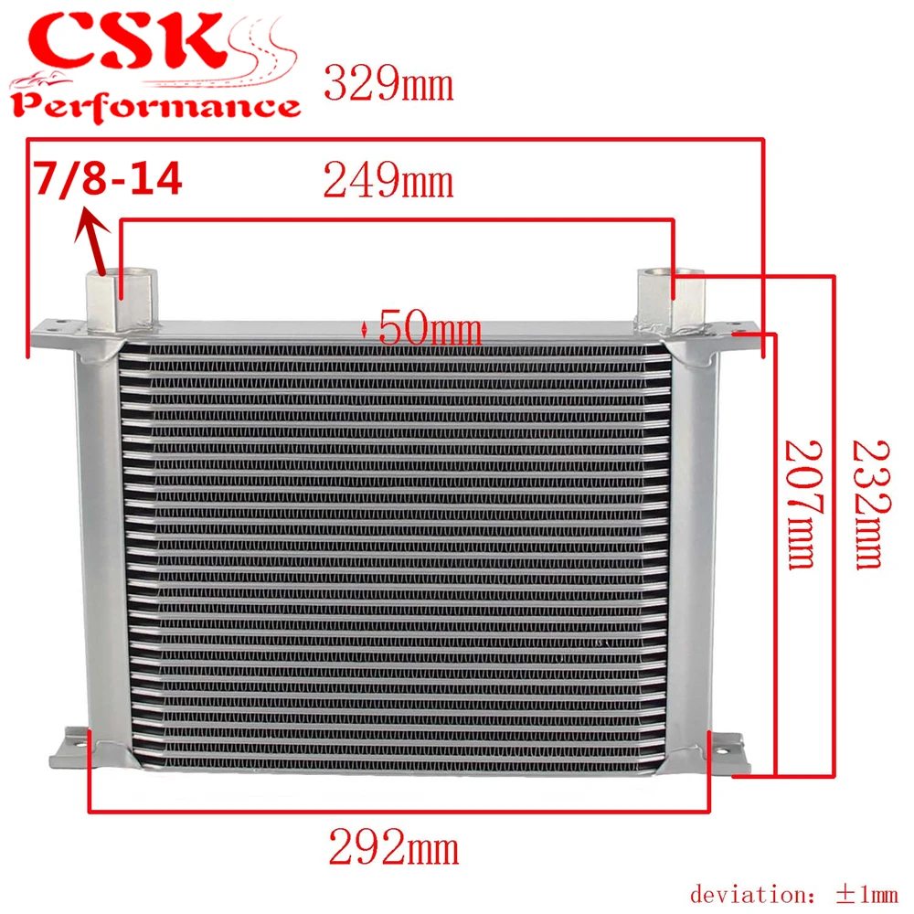 

Universal 28 Row Engine Transmission AN10 7/8-14 Female Oil Cooler