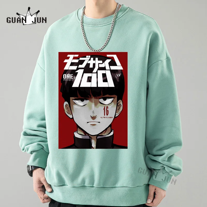 

Mob Psycho 100 Japanese Anime Hoodies Manga Shigeo Kageyama Printed Sweatshirts Hooded Fall Long Sleeve Pullovers Men's Clothing