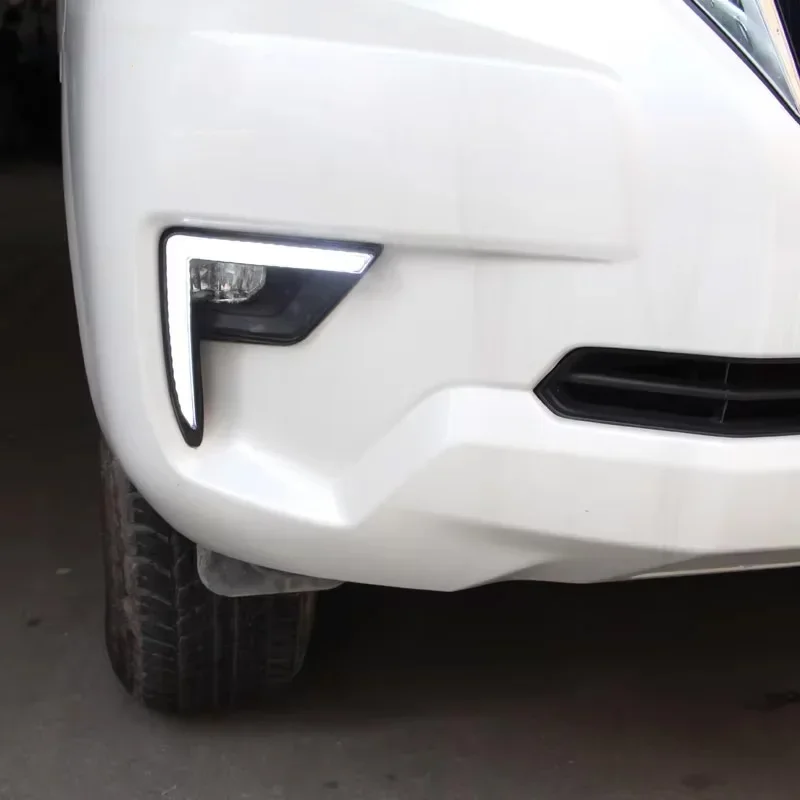Автомобильные светодиодные дневные фонари DRL для Toyota Prado 150 FJ150 LC150 2018 2019 желтый