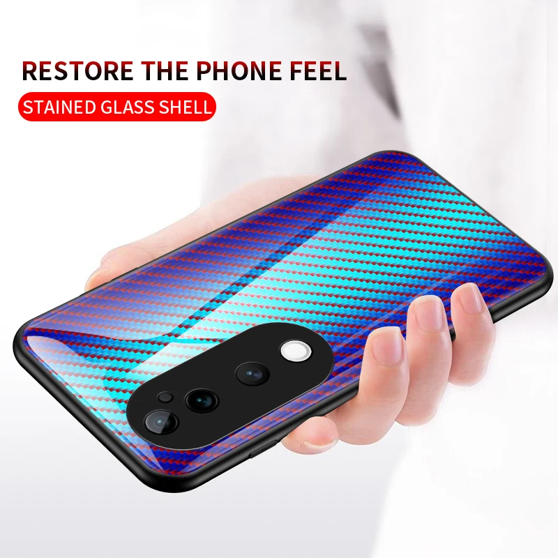 ДЛЯ VIVO S19 PRO S18 S17 S16 S15 S15E S12 Углеродное волокно УЗВЕТ СТЕКЛО ТЕЛЕФОН