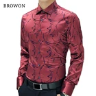 Новое поступление 2022, роскошные Брендовые мужские формальные рубашки с длинным рукавом, цветочные мужские рубашки Tuxdeo, дизайнерские рубашки размера плюс 5XL
