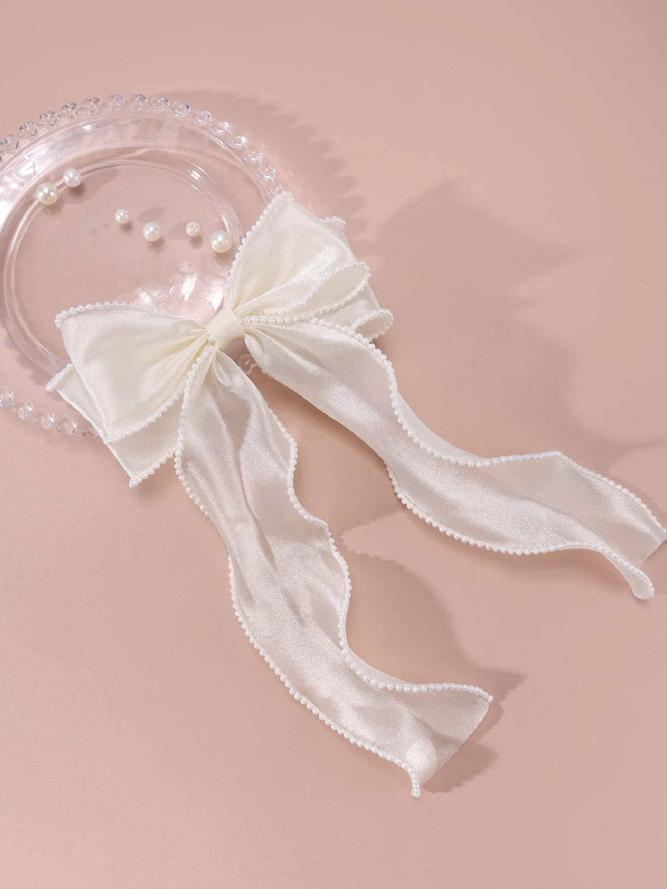 Заколки для волос с жемчужинами и бантом 1 шт.