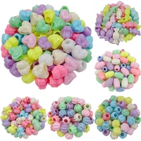 20pcs mix color spacer beads acrylic beads big hole rabbit lantern heart plastic diy bracelet for jewelry making accessories