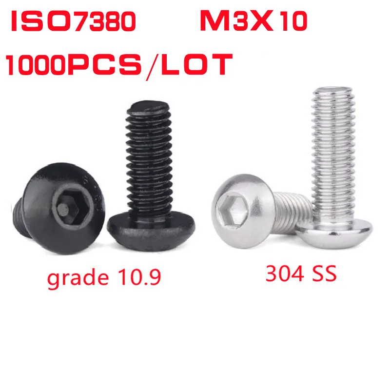 

1000 шт., винты с шестигранной головкой iso7380 M3 * 10 m3x10