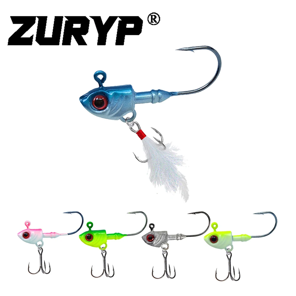 

ZURYP 1Pcs Fish Lead Jig Head 3.5g 5.5g 7g 10g Barbed Hook Soft Lure Hooks Jigging Worm Shad Hook Compound Fishing Tackle Tools