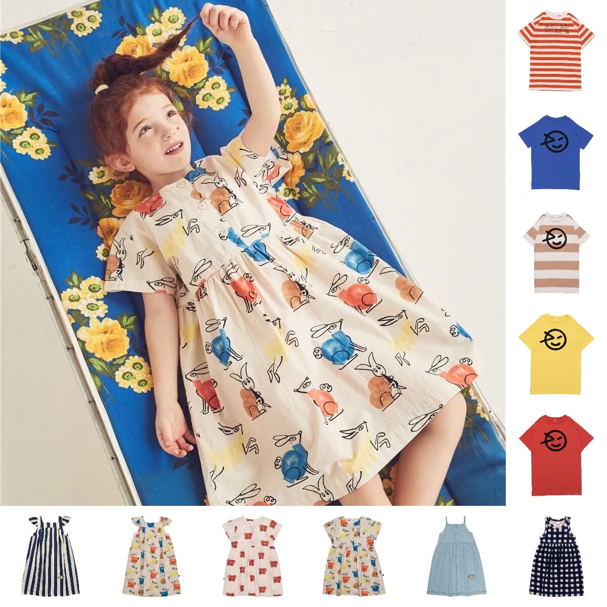 

2022 summer new skirt girls dresses children's fashion print strapless dresses for children