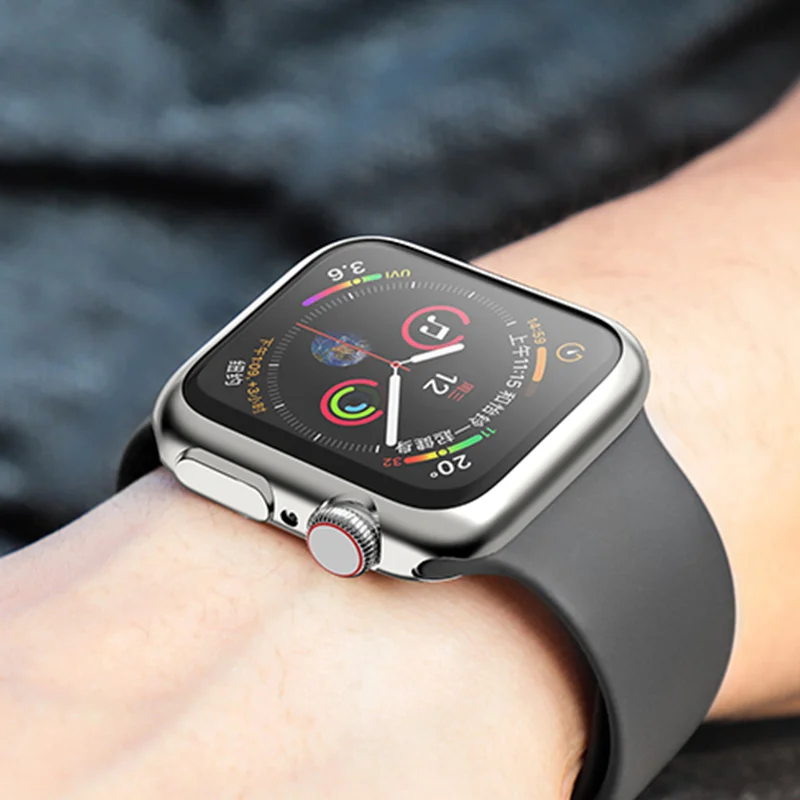 Чехол для часов Apple Watch 7 6 5 40/44/41 мм мягкий силиконовый чехол с царапинами iWatch Series 4 3
