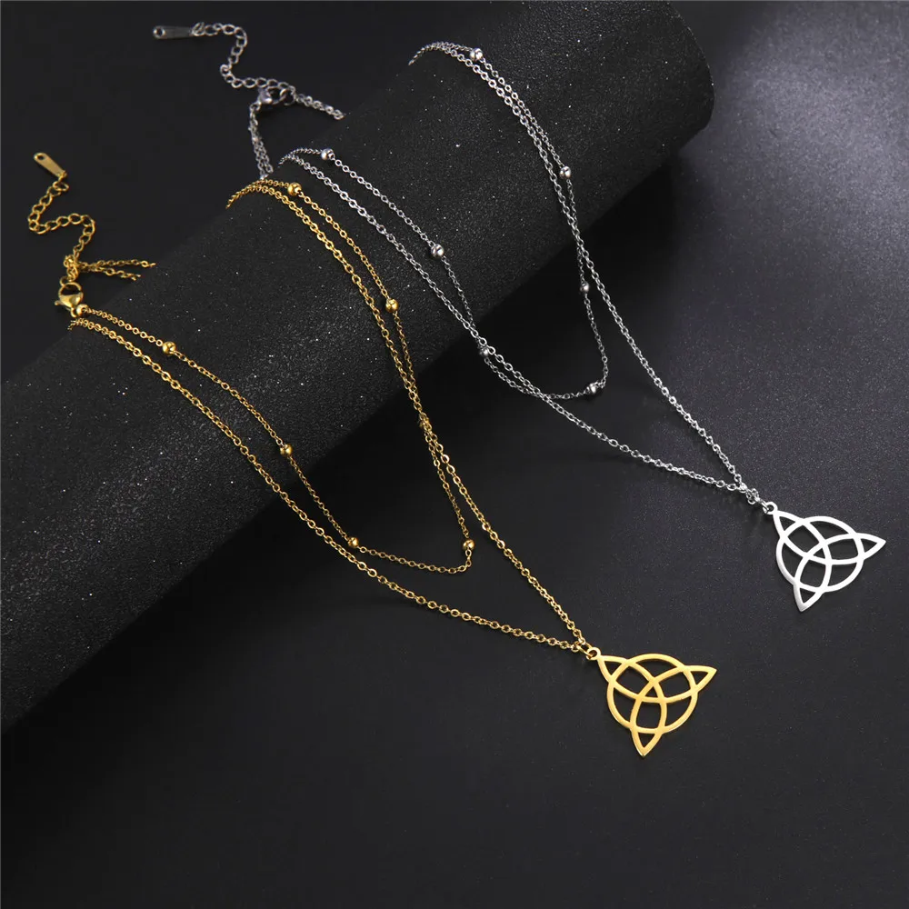 Skyrim Viking Irish Celtics узел кулон ожерелье для женщин амулет Triquetra цепи ожерелья s