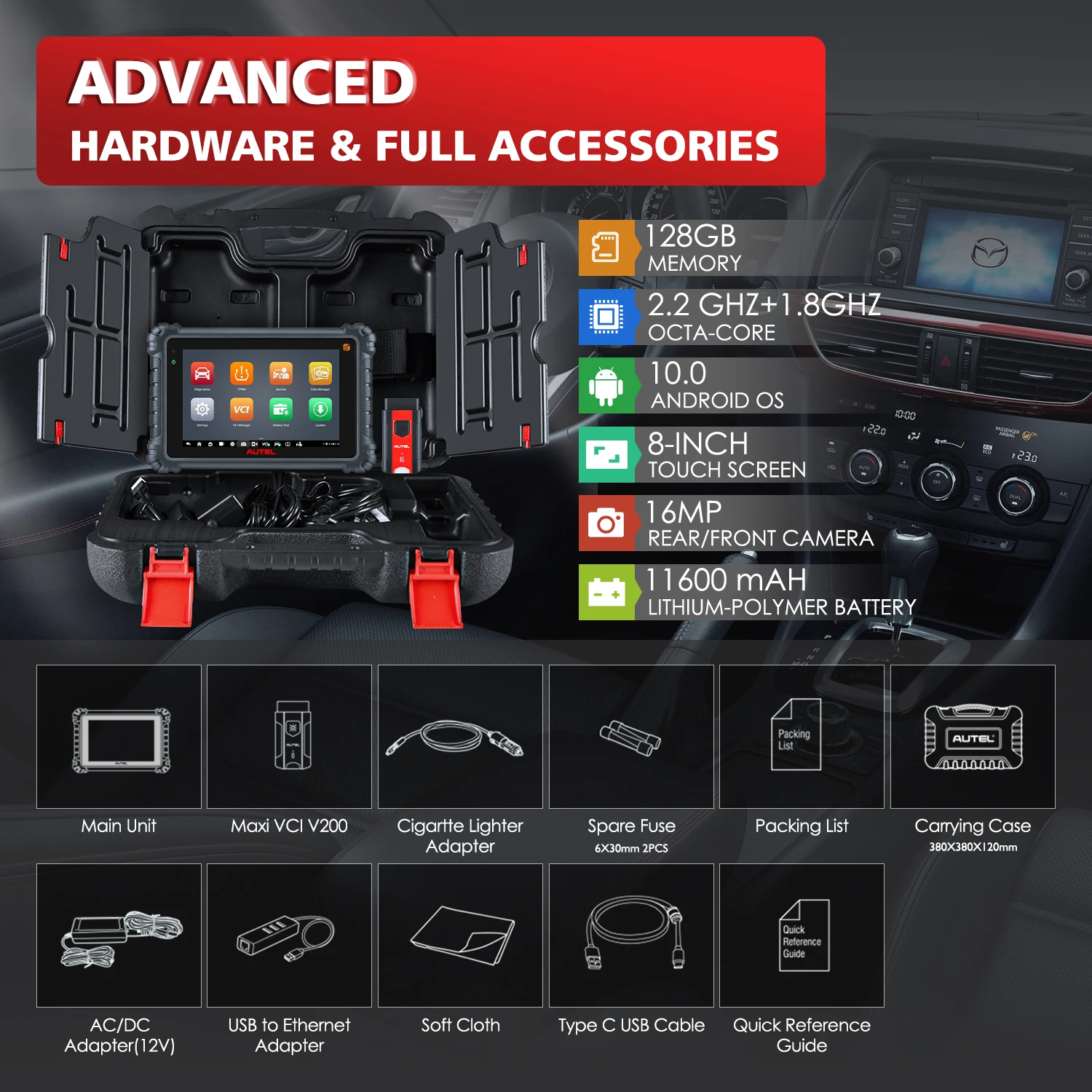 Сканер Autel MaxiCOM MK906PRO TS автомобильный двунаправленный инструмент с кодированием ECU