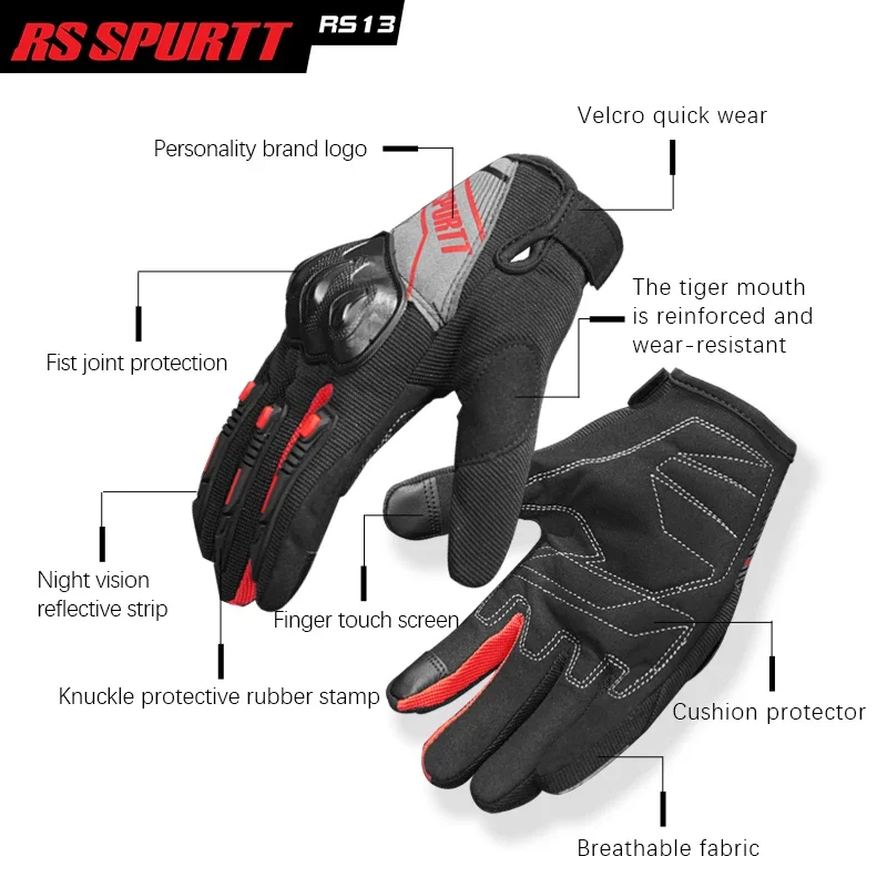 Мотоциклетные перчатки с полным пальцем гоночные защита для занятий спортом на