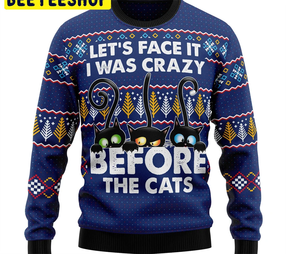 2024 fall christmas new 3d print faux sweater hoodies and pullovers mens men's clothing unisex menswear ...