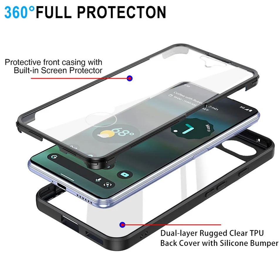 

Чехол с полным покрытием для Pixel 6A double protect shield cover