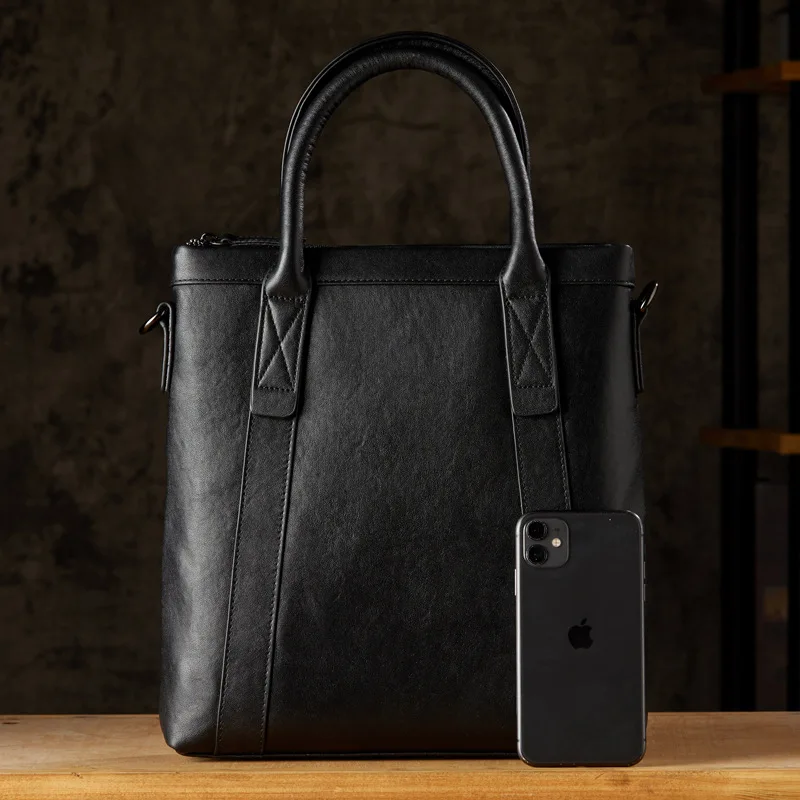 Сумка-мессенджер мужская из натуральной кожи Модный повседневный портфель на