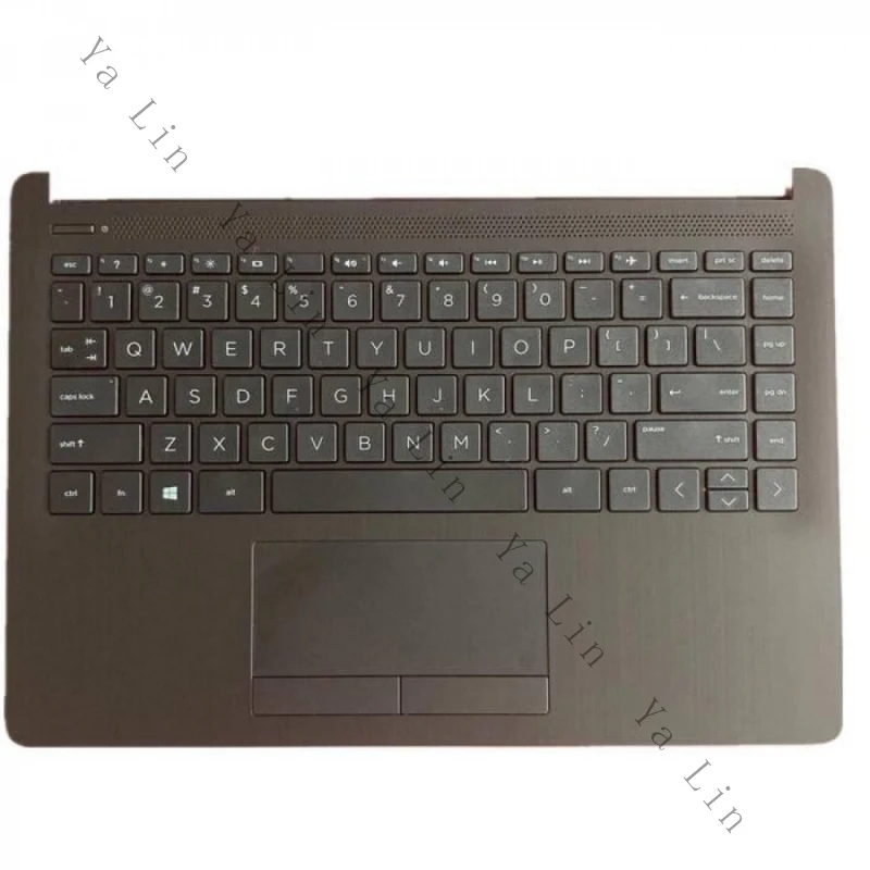 Фото Серый упор для рук SS+ с клавиатурой и тачпадом L24818-001 для ноутбуков HP 14S-CF DF DK CR, сменный комплект №1