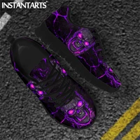instantarts purple skull lava designer walking shoes for women ladies autumnwinter flats shoes fashion punk style zapatos mujer