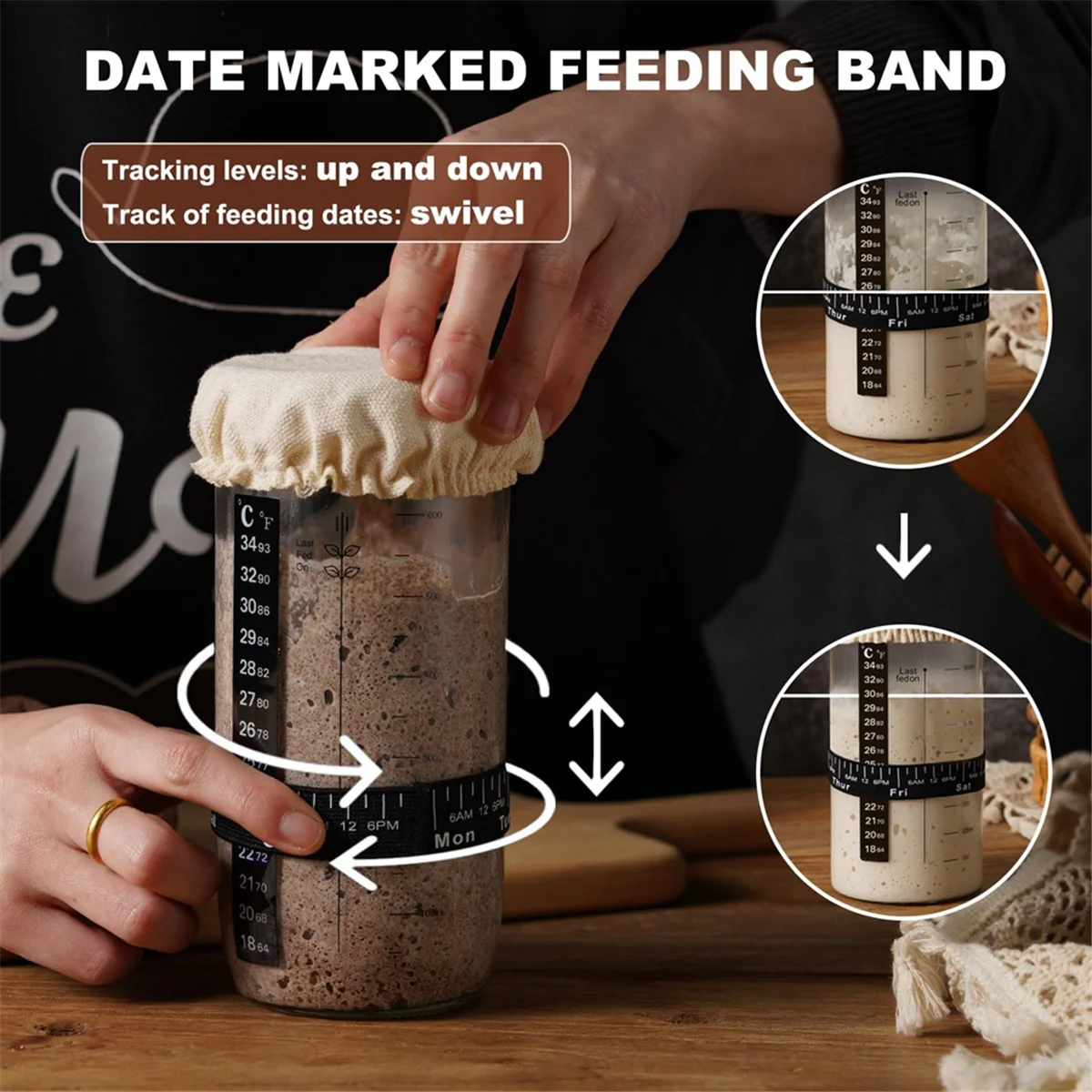 Сменный стартовый набор Sourdough для банок подходит диаметром 3-4 дюйма