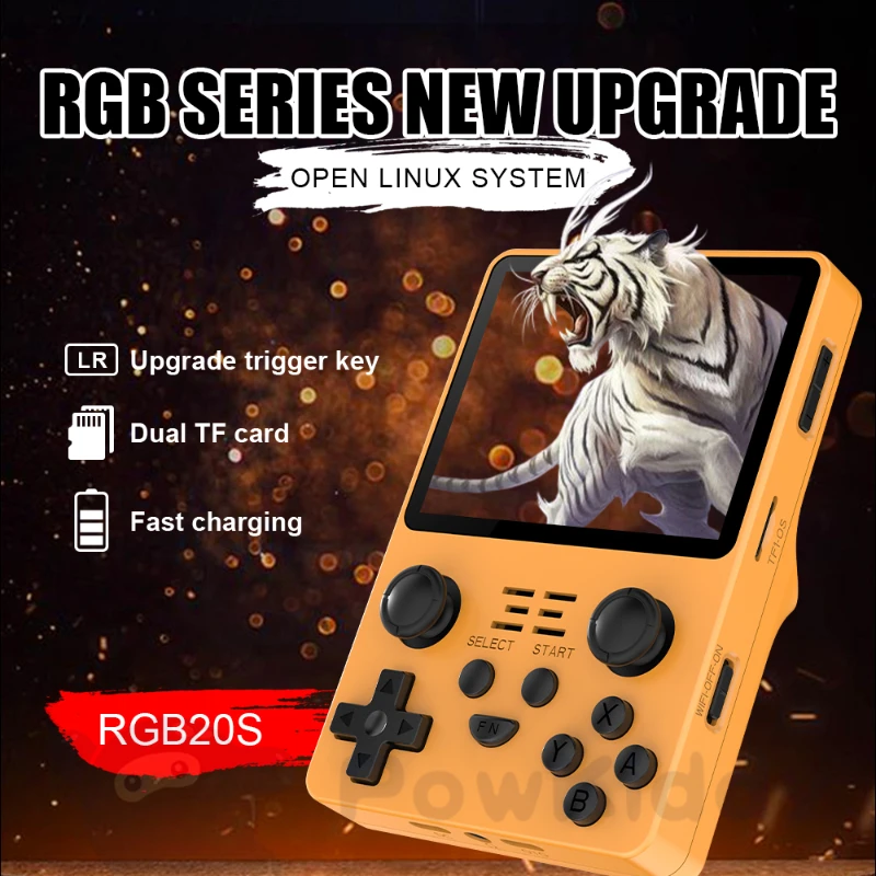 

Портативная игровая консоль POWKIDDY RGB20S, 64 ГБ, 15000 игр, 3,5 дюйма