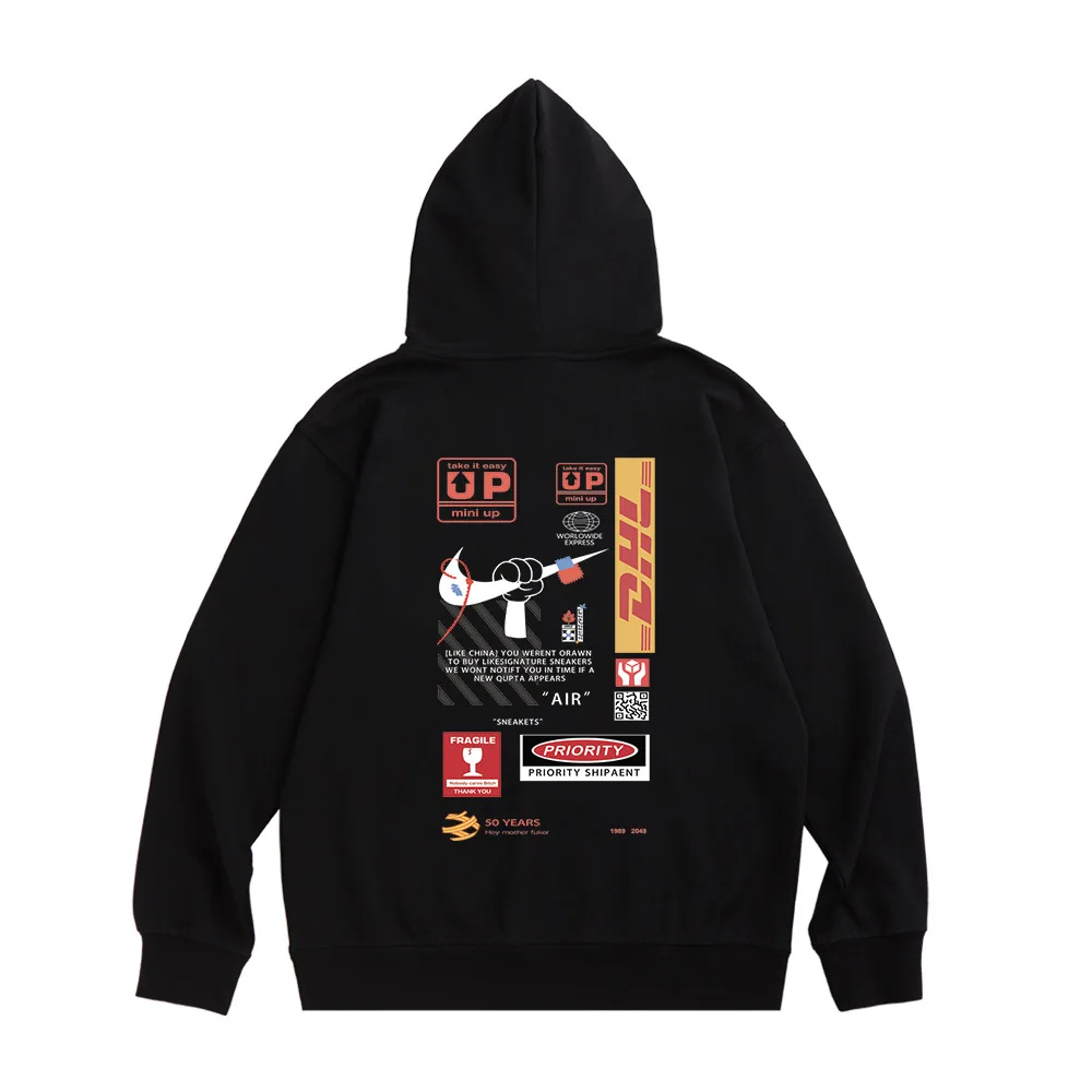 

Мужская толстовка с флисовой подкладкой, свободная толстовка большого размера, толстая кофта на осень и зиму, 2022