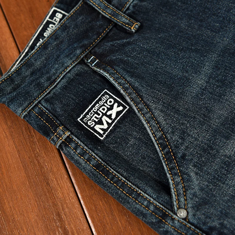 2023 Spring Summer New Casual Jeans for Men Clothing Washed Soft Cotton Streetwear Loose Oversize Men Trousers  A1008