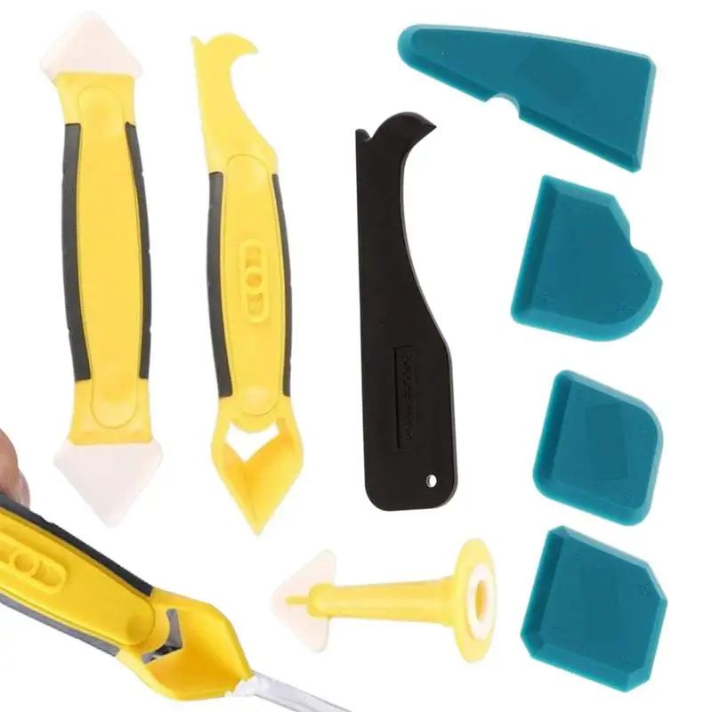 

Caulk Remover Silicone Sealant Kit Grout Caulking Finishing Removal Tool 8 In 1 Caulking Scraper For Shower Window Tub Siding
