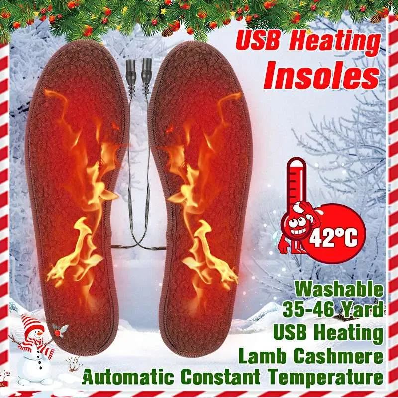 USB Electric Powered Heated Shoe Insoles Film Heater Feet Warm Foot Socks Pads